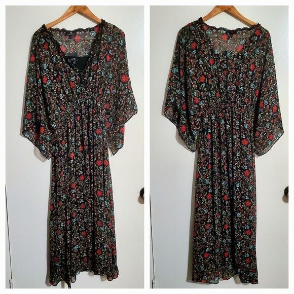 Curations NWT Floral Print Maxi Sundress Size M - Picture 1 of 12